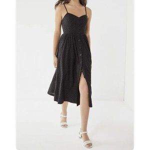 UO Urban Outfitters women’s Small Abbie Eyelet Button Down Dress in Black